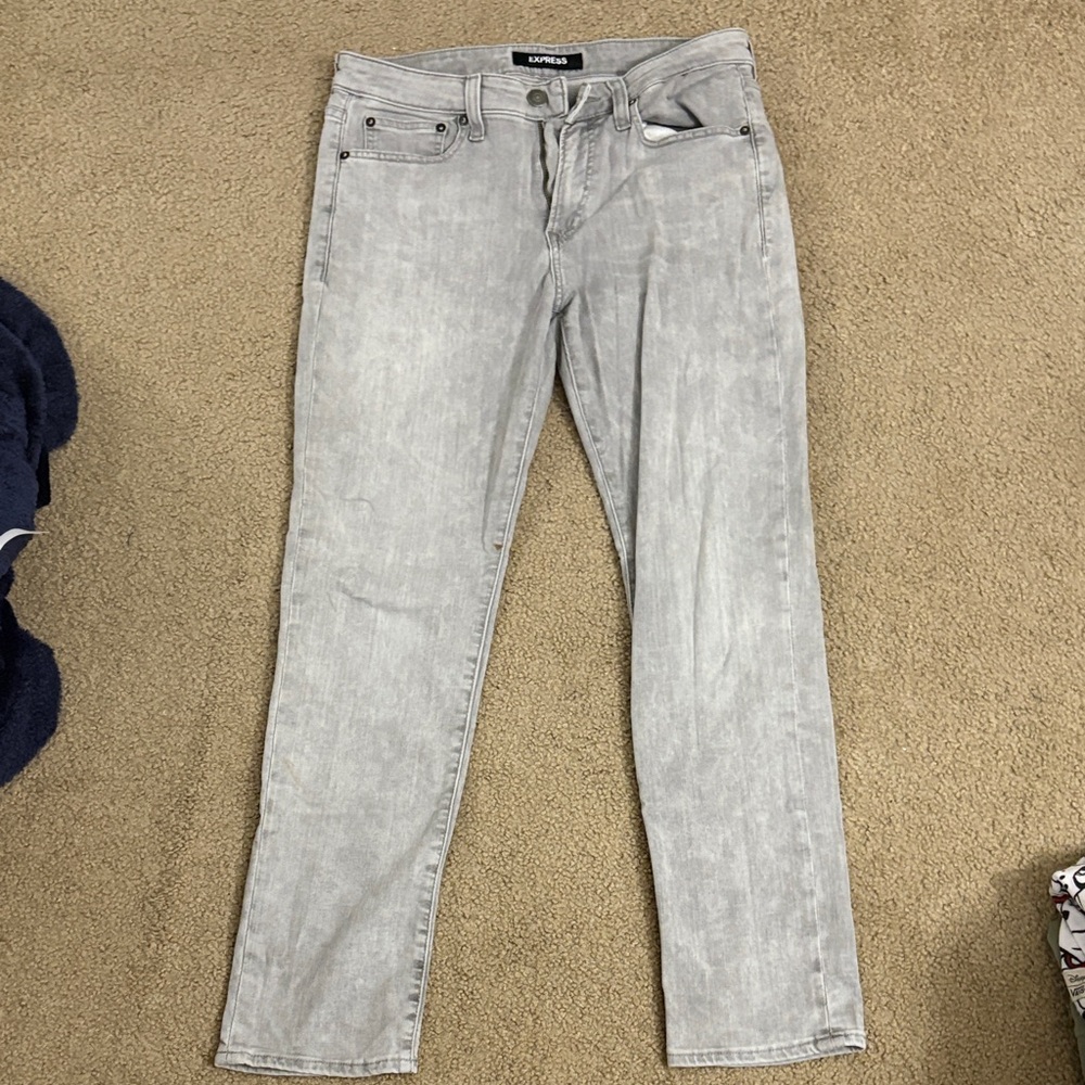 Express Light Gray Skinny Jeans